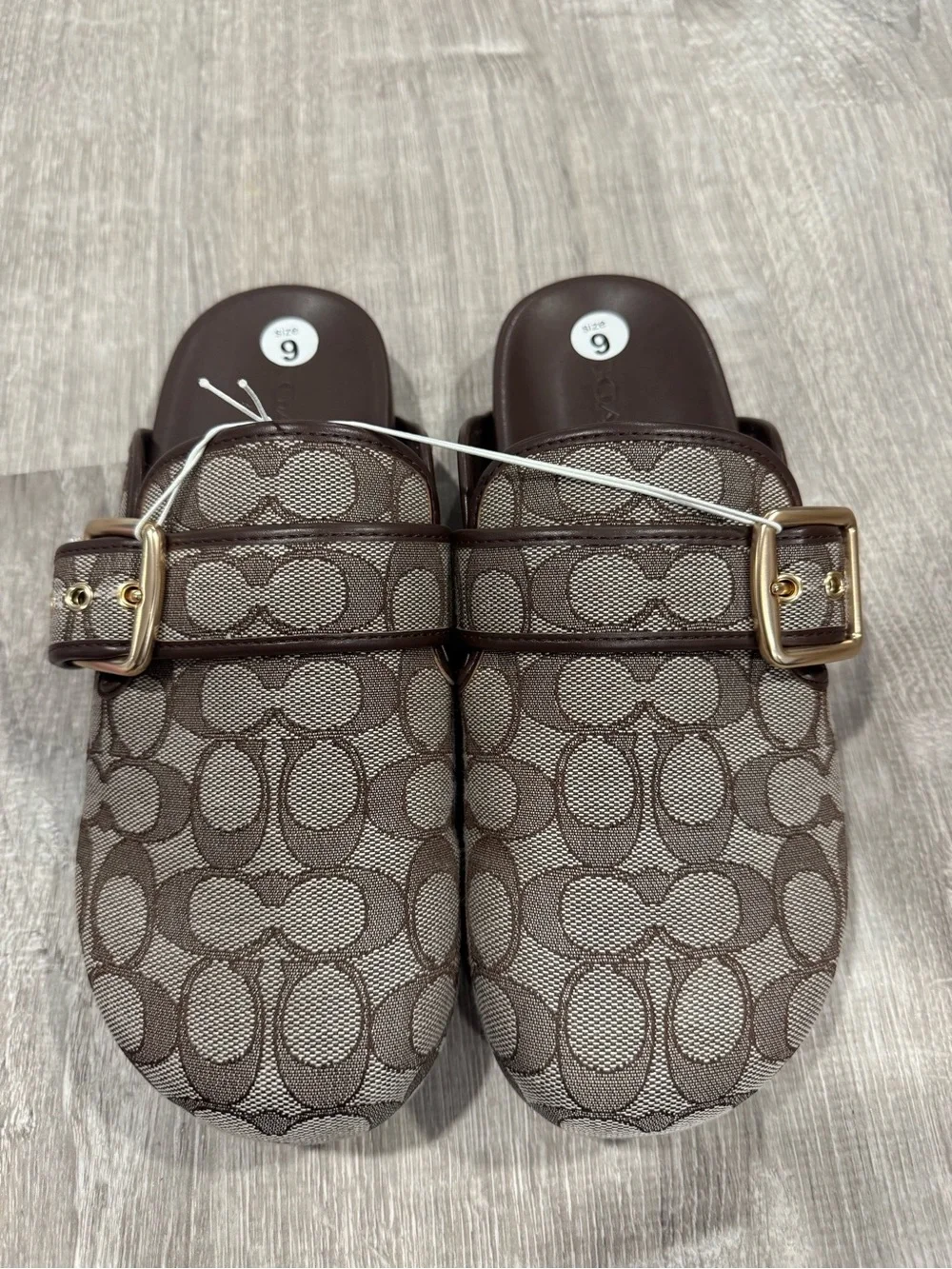 Coach Archival Signature Jacquard Buckle Clog NWT Size 9